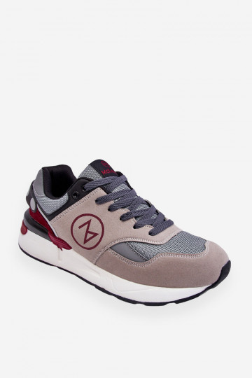 Men's sports shoes with laces in grey-black color Stephen