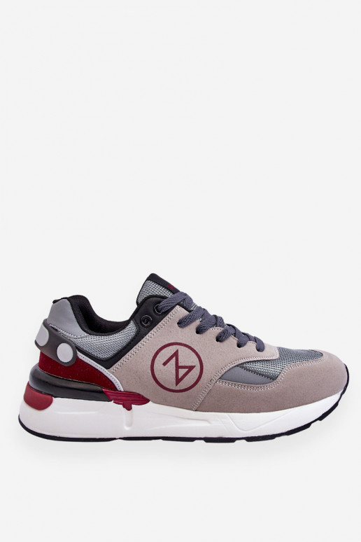 Men's sports shoes with laces in grey-black color Stephen