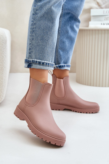 Women's rubber boots with elastic inserts in pink Ciariel 2