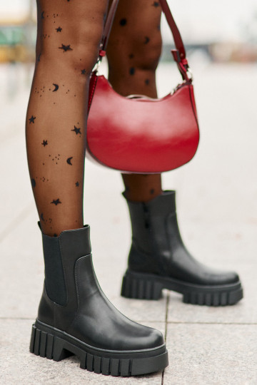 Black stylish ankle boots S.Barski HY42-975