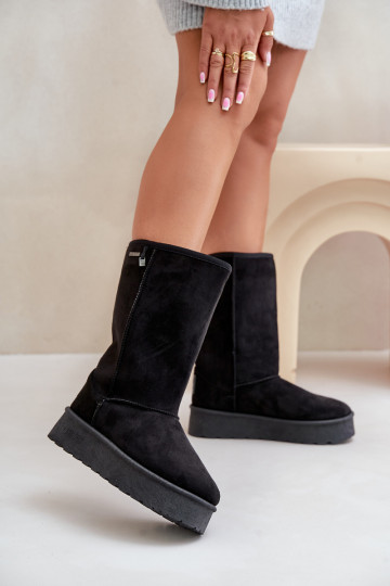 Black high snow boots with platform Big Star OO274895