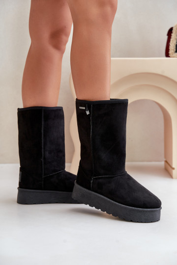 Black high snow boots with platform Big Star OO274895 2
