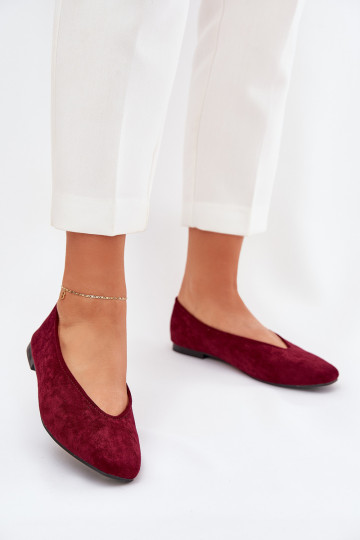 Classic ballerinas in burgundy faux suede Osallin