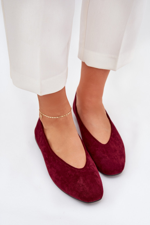 Classic ballerinas in burgundy faux suede Osallin