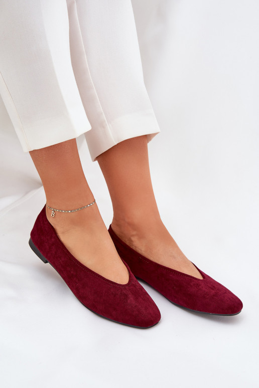 Classic ballerinas in burgundy faux suede Osallin