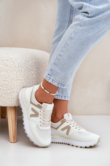 Women's sneakers in sand faux leather Berieta