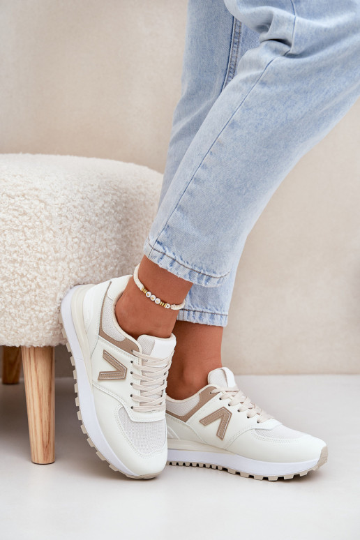 Women's sneakers in sand faux leather Berieta