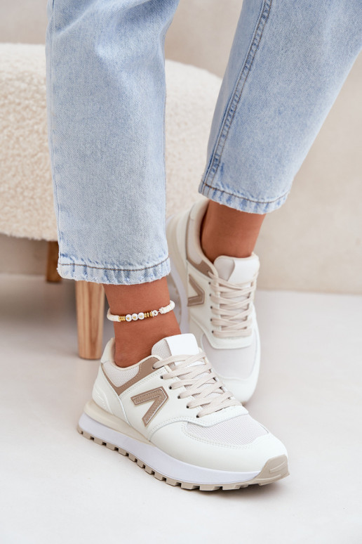 Women's sneakers in sand faux leather Berieta