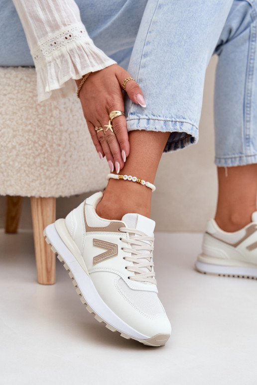 Women's sneakers in sand faux leather Berieta