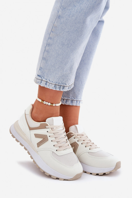 Women's sneakers in sand faux leather Berieta