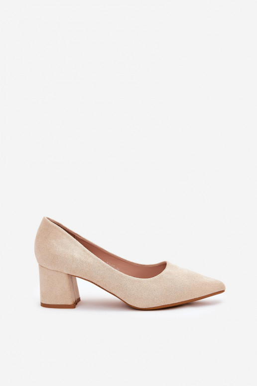 Women's shoes with pointed toes and heels in sand Merinette