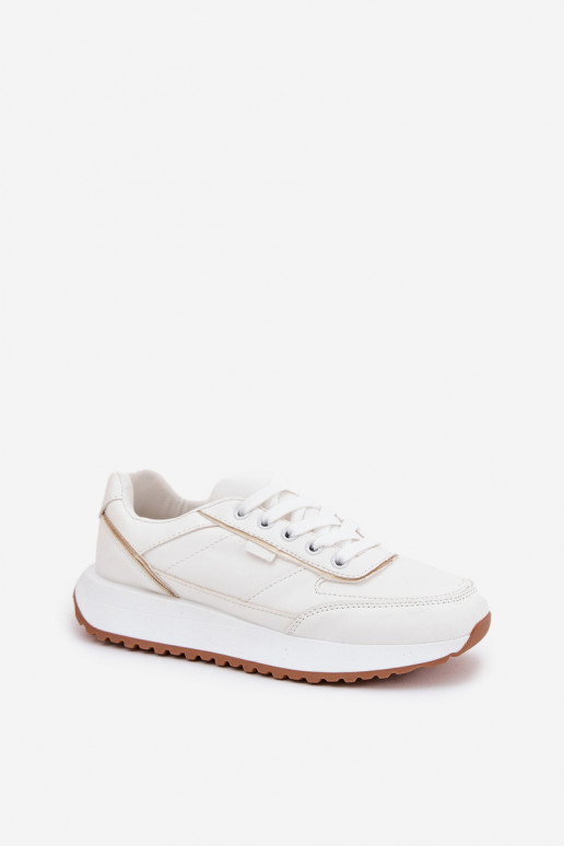 Kobiece sneakersy na platformie w białym Nevliese