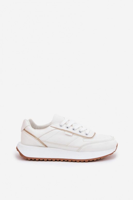 Kobiece sneakersy na platformie w białym Nevliese