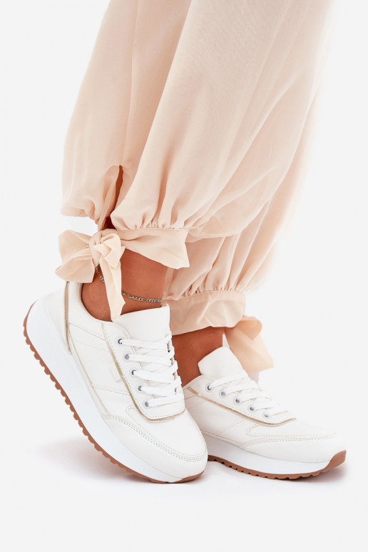 Women's sneakers with platform in white Nevliese