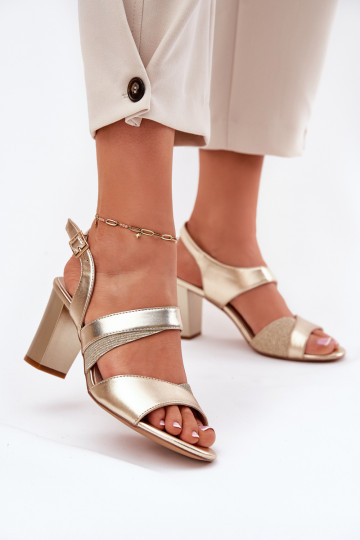 women's high-heeled sandals gold Sergio Leone SK866 2