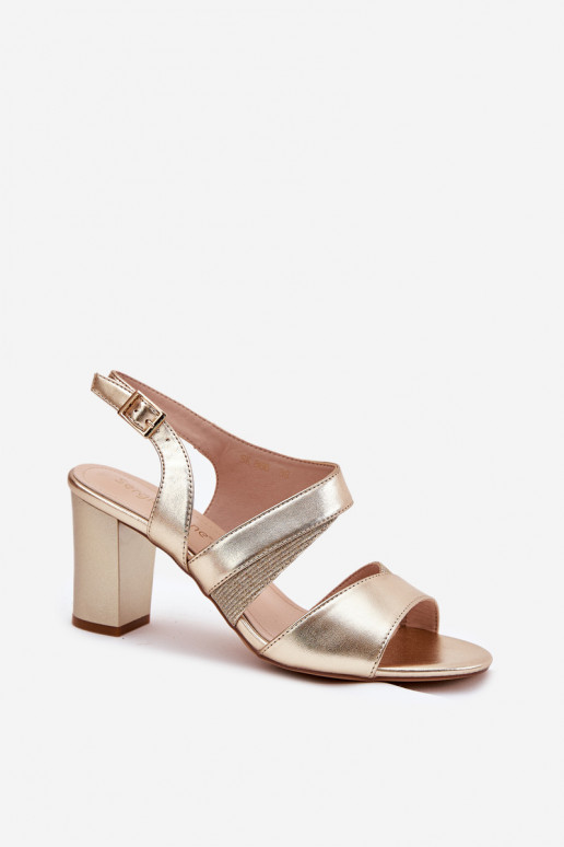 women's high-heeled sandals gold Sergio Leone SK866