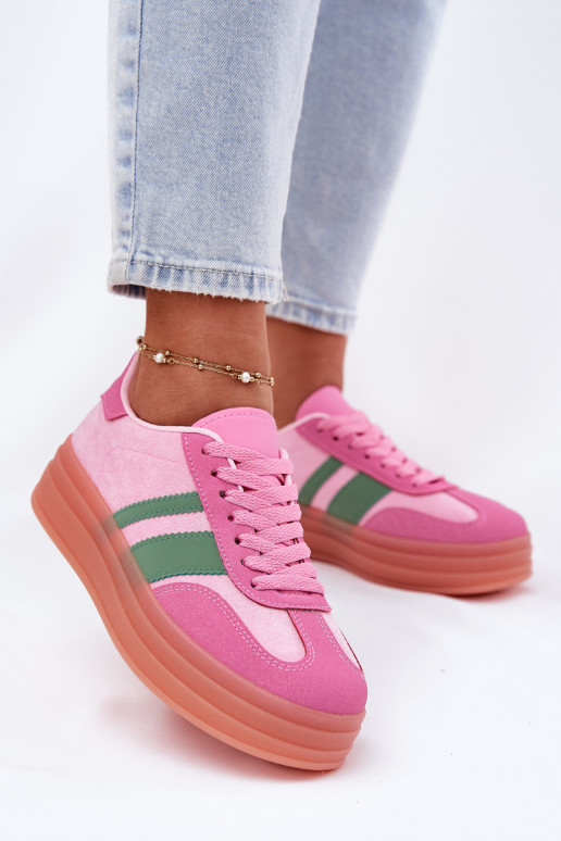 low-top sneakers with platform pink Ovivene