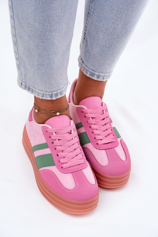 low-top sneakers with platform pink Ovivene