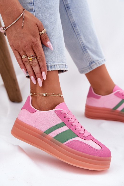 low-top sneakers with platform pink Ovivene