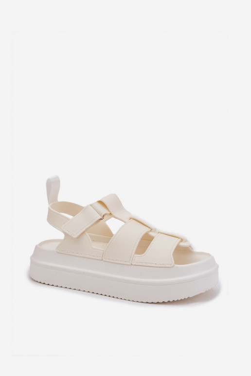 Women's platform sandals in ivory Nitavelia