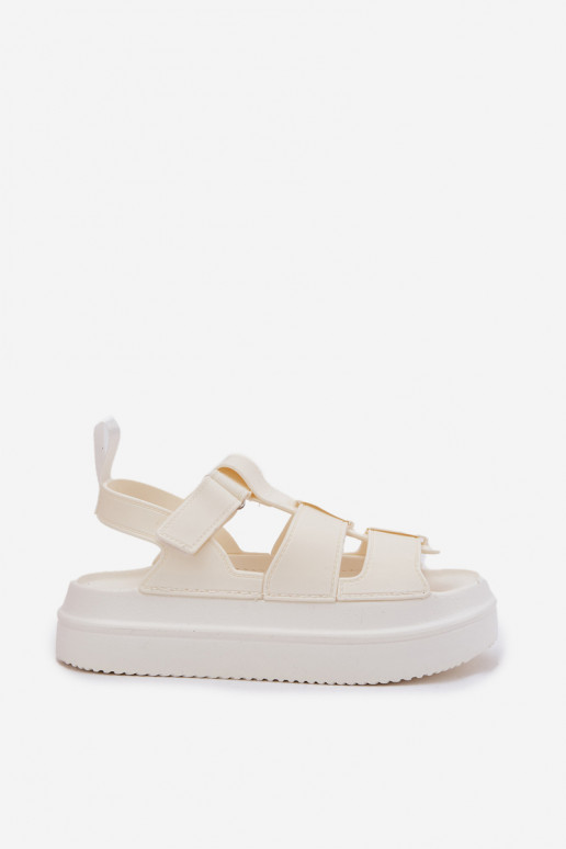Women's platform sandals in ivory Nitavelia