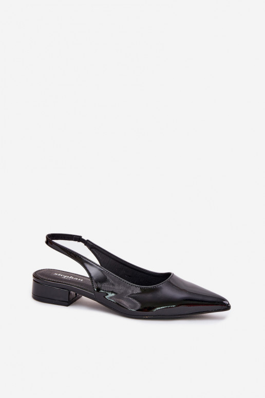 Patent ballerinas on low heel in black Testori
