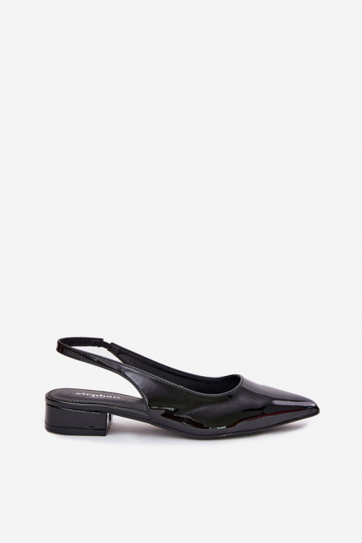 Patent ballerinas on low heel in black Testori