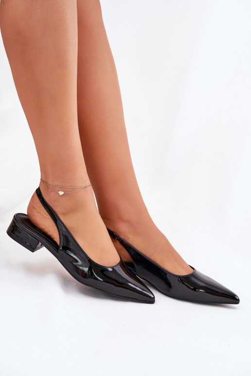 Patent ballerinas on low heel in black Testori