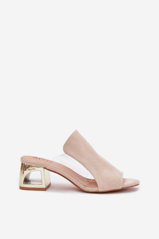 Women's gold slippers in ivory Tessira