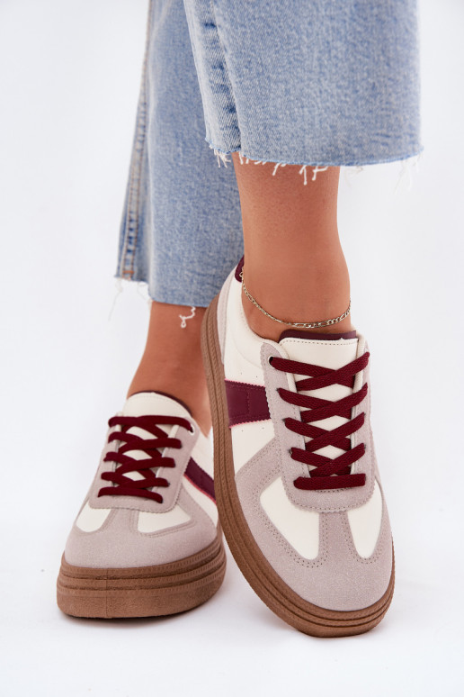 Women's sneakers with platform in burgundy Dovina