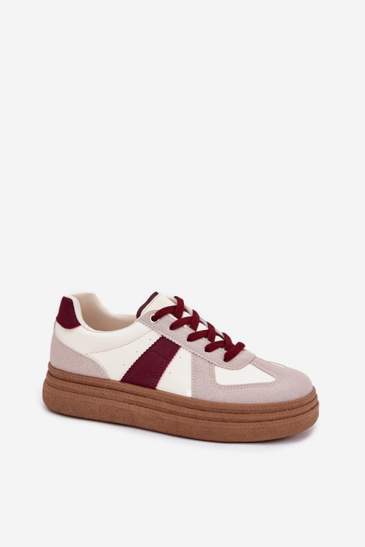 Women's sneakers with platform in burgundy Dovina