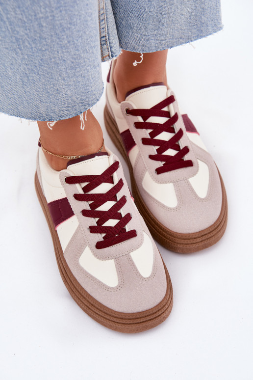 Women's sneakers with platform in burgundy Dovina