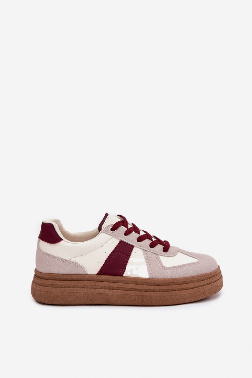 Moteriški sneakers batai su platforma bordo spalvos Dovina