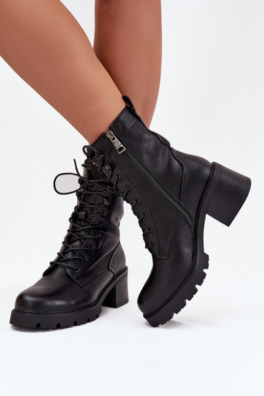 Women's work ankle boots with insulation in black Vinceza 89136