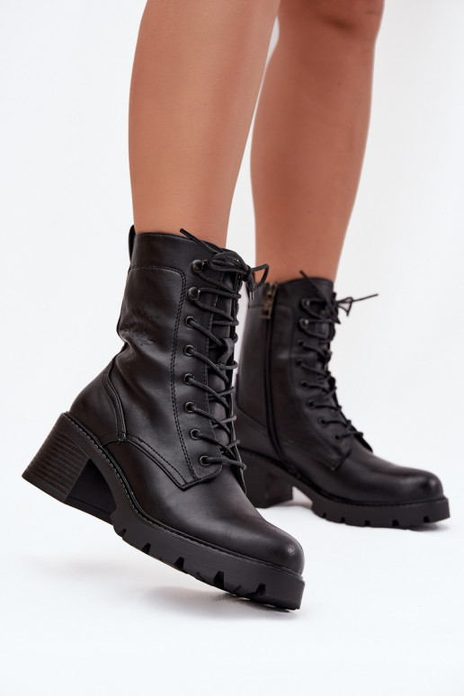 Women's work ankle boots with insulation in black Vinceza 89136