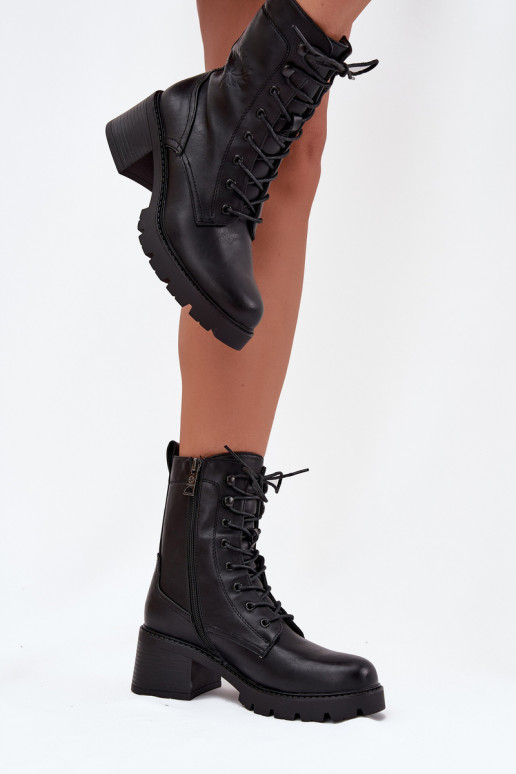 Women's work ankle boots with insulation in black Vinceza 89136