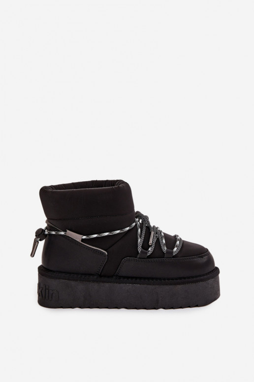 Czarne śniegowce z platformą D.Franklin DFSH371015
