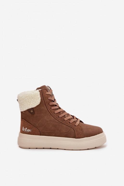 Brązowe damskie zimowe buty z ociepleniem Lee Cooper LCJ-25-01-3735