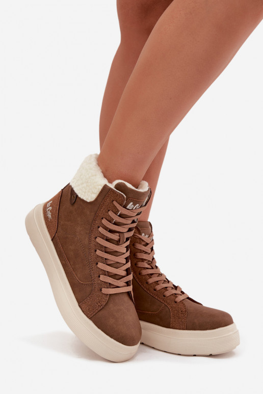 Brązowe damskie zimowe buty z ociepleniem Lee Cooper LCJ-25-01-3735