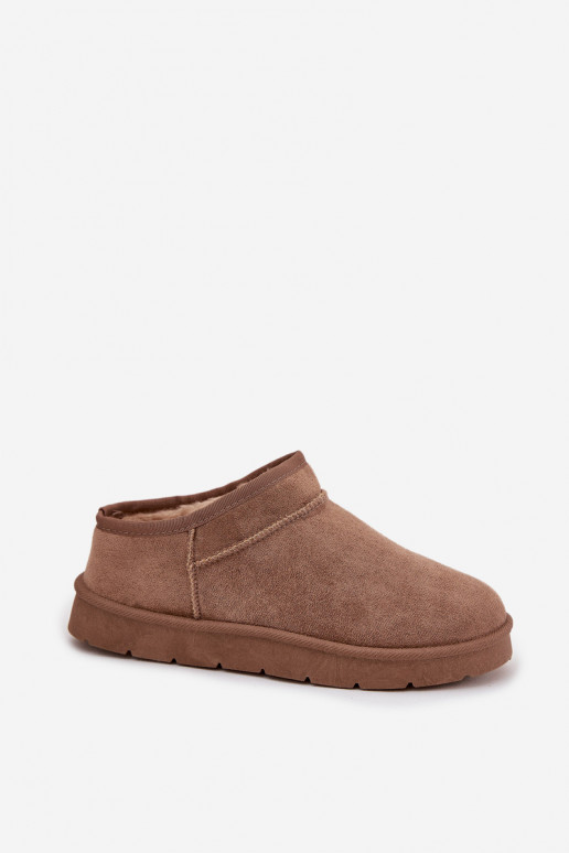 Brown women's snow boots insulated with fur inside Serenne