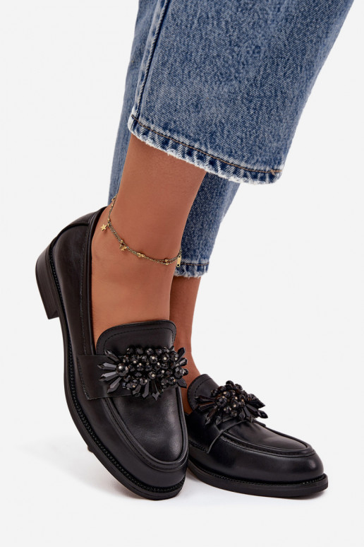 Black women's moccasins with ornaments Murelle