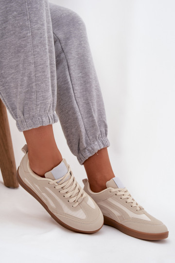 Smėlio spalvos moteriški sneakers modelio batai Hanelor