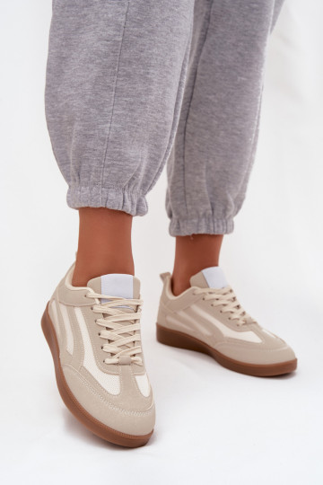 Beige women's sneakers model shoes Hanelor 2