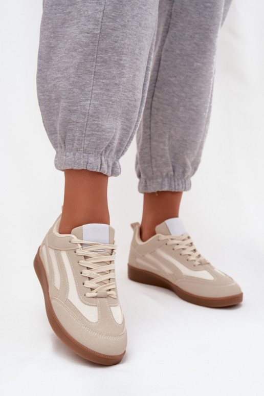 Beige women's sneakers model shoes Hanelor