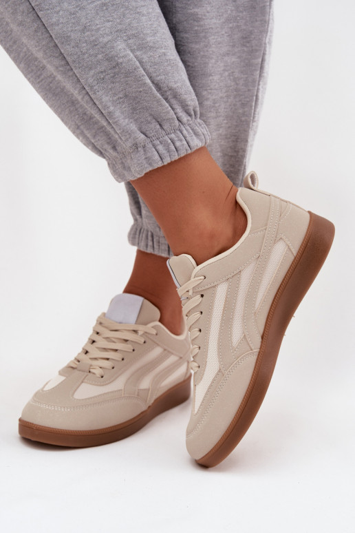 Beżowe damskie sneakersy modelowe Hanelor
