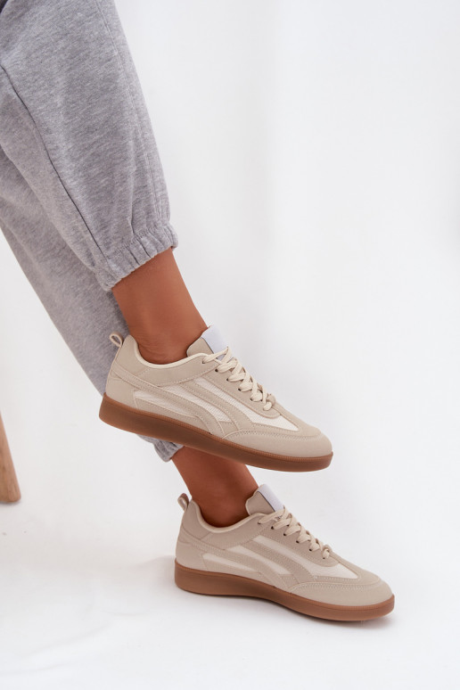 Smėlio spalvos moteriški sneakers modelio batai Hanelor