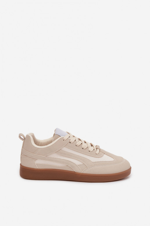 Beżowe damskie sneakersy modelowe Hanelor