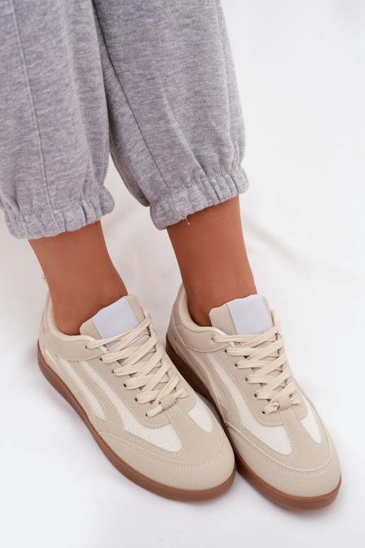 Beżowe damskie sneakersy modelowe Hanelor