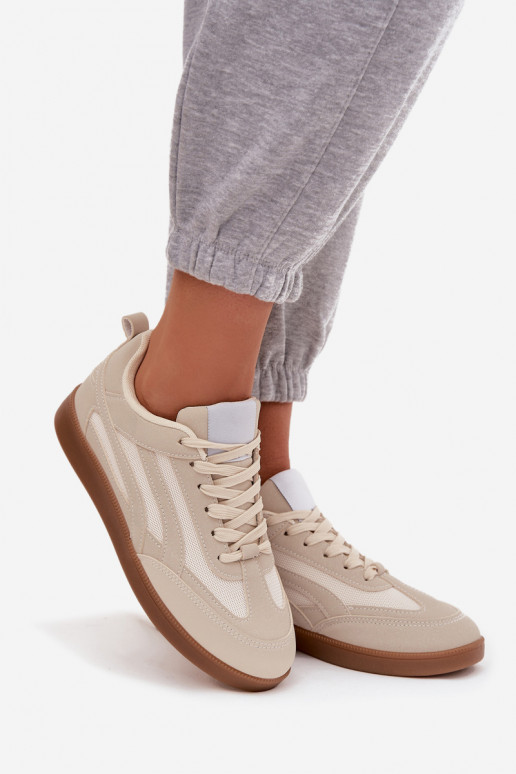 Beżowe damskie sneakersy modelowe Hanelor