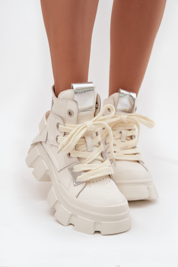 White insulated sporty style ankle boots GOE SS2N4055 2